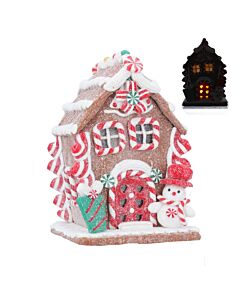 Gisela Graham Small LED Acrylic Light Up Gingerbread House Ornament